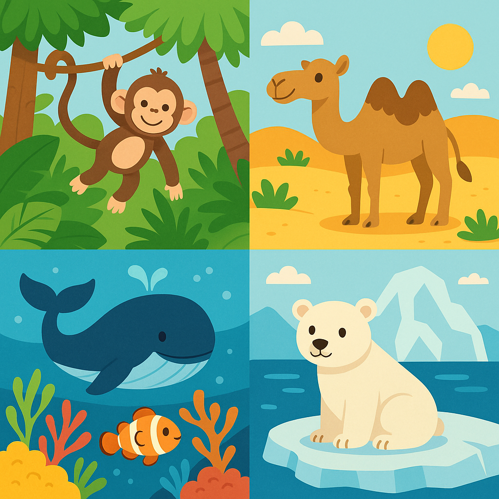 Four Friendly Habitats in Colour